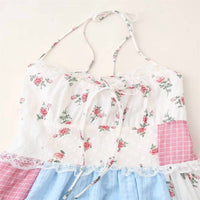 Rosa Clothing Lace Patchwork Halter Maxi Flare Dress in floral - women's dress - view 6