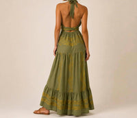 Mystery Resort - Sienna Halter Maxi Dress