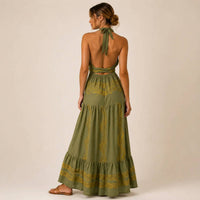 Mystery Resort - Sienna Halter Maxi Dress
