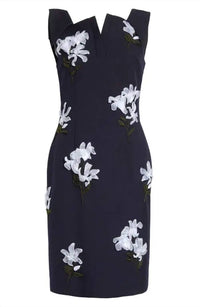 Shushu/Tong - Sleeveless Floral Applique Mini Dress