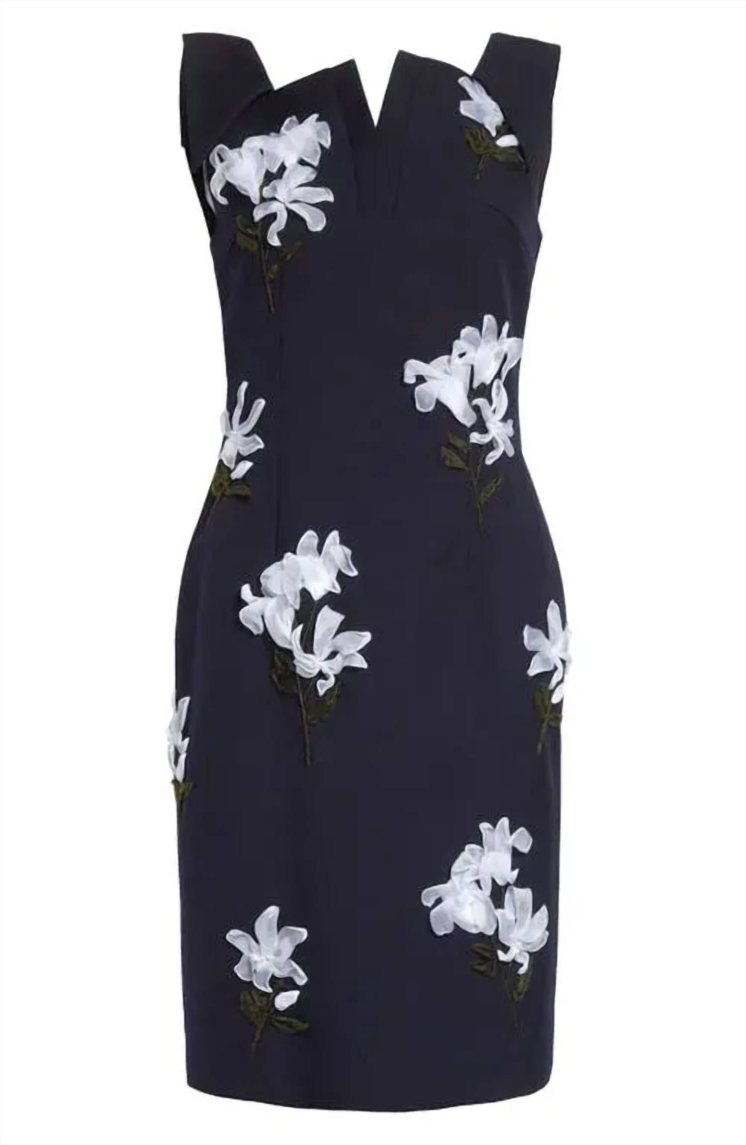 Shushu/Tong - Sleeveless Floral Applique Mini Dress