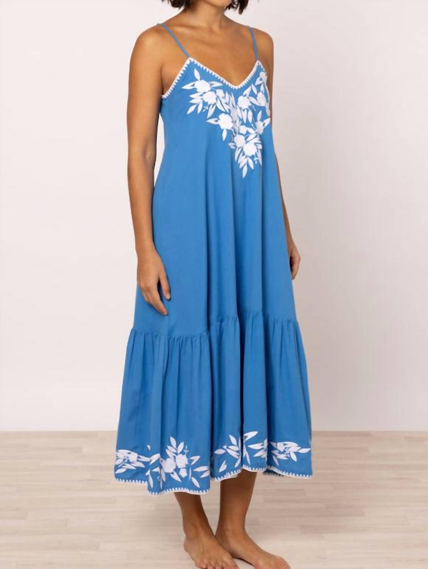 Juliet Dunn - Linen Look V-neck Midi Dress