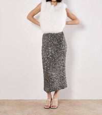 Apricot - Sequin Midi Skirt