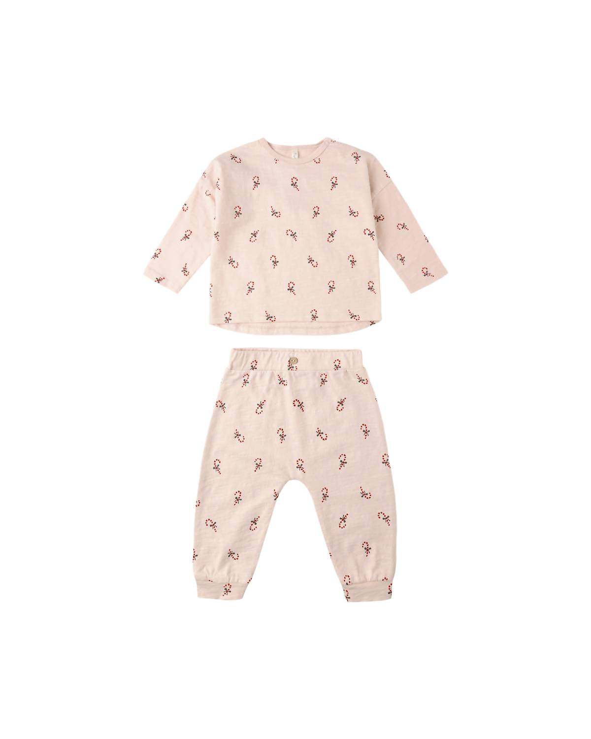 Rylee + Cru - Kids Candy Canes Long Sleeve Tee & Pant Set