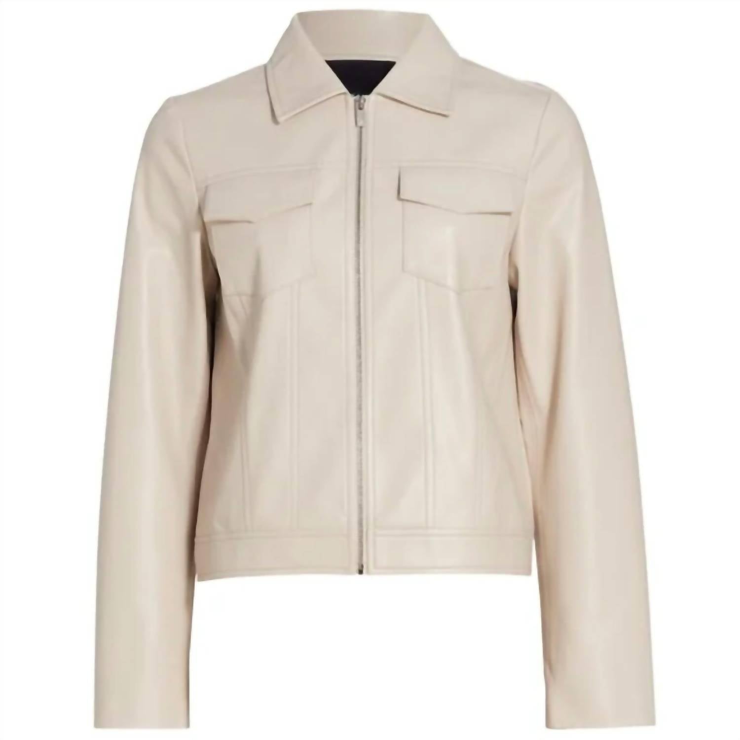 Elie Tahari - Vegan Leather Long Sleeve Jacket