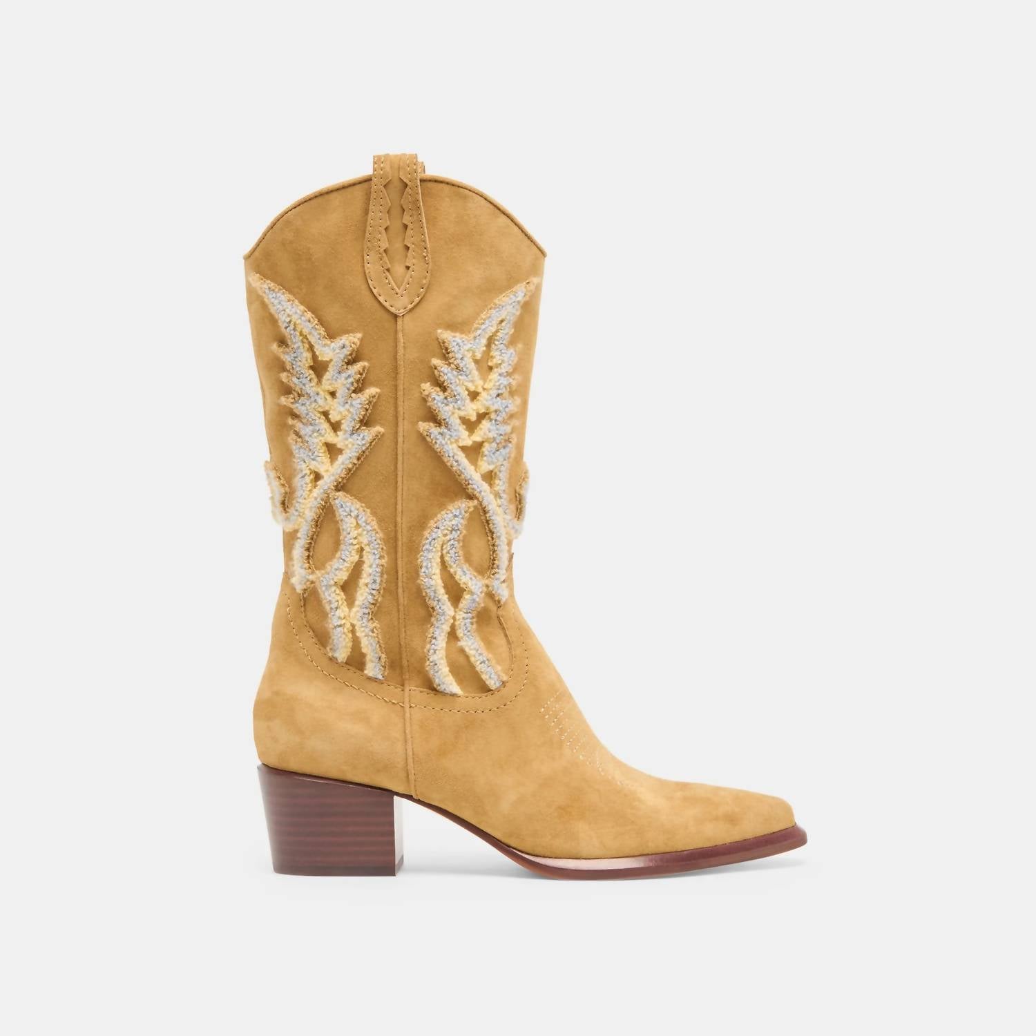 Dolce Vita Women's Vila Suede Boots in caramel - women's shoe - detail view