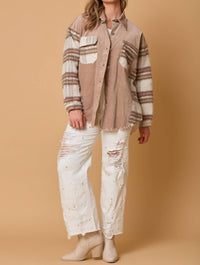 Fantastic Fawn - Corduroy Flannel Mixed Jacket