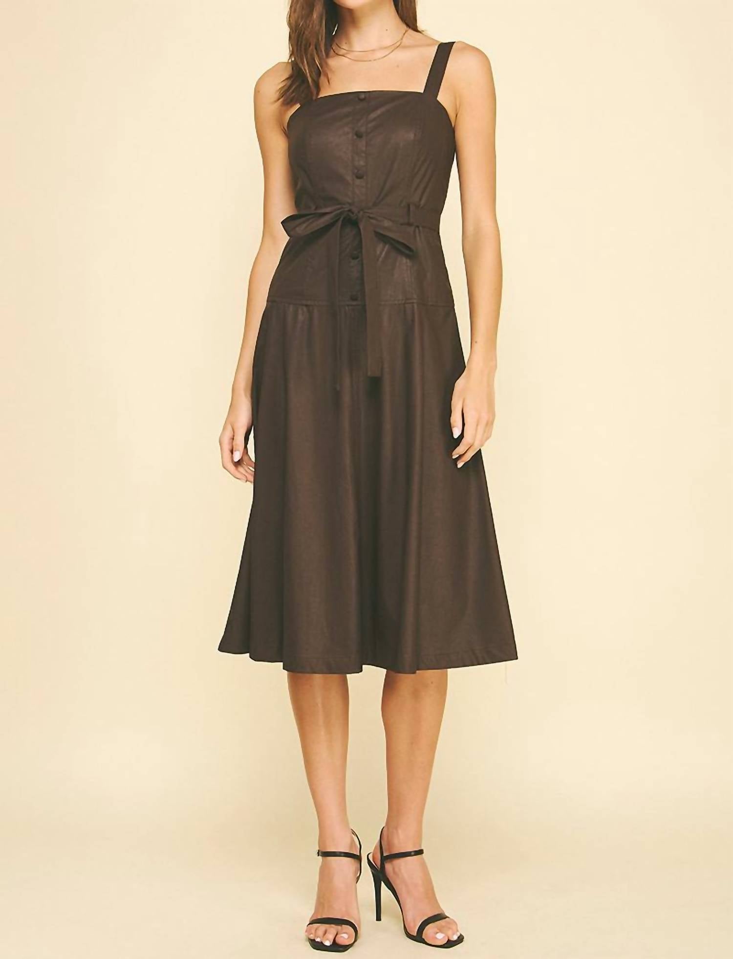 Pinch - Allyn Faux Leather Midi Dress