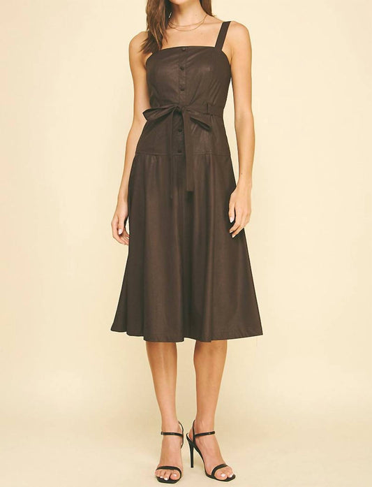 Pinch - Allyn Faux Leather Midi Dress