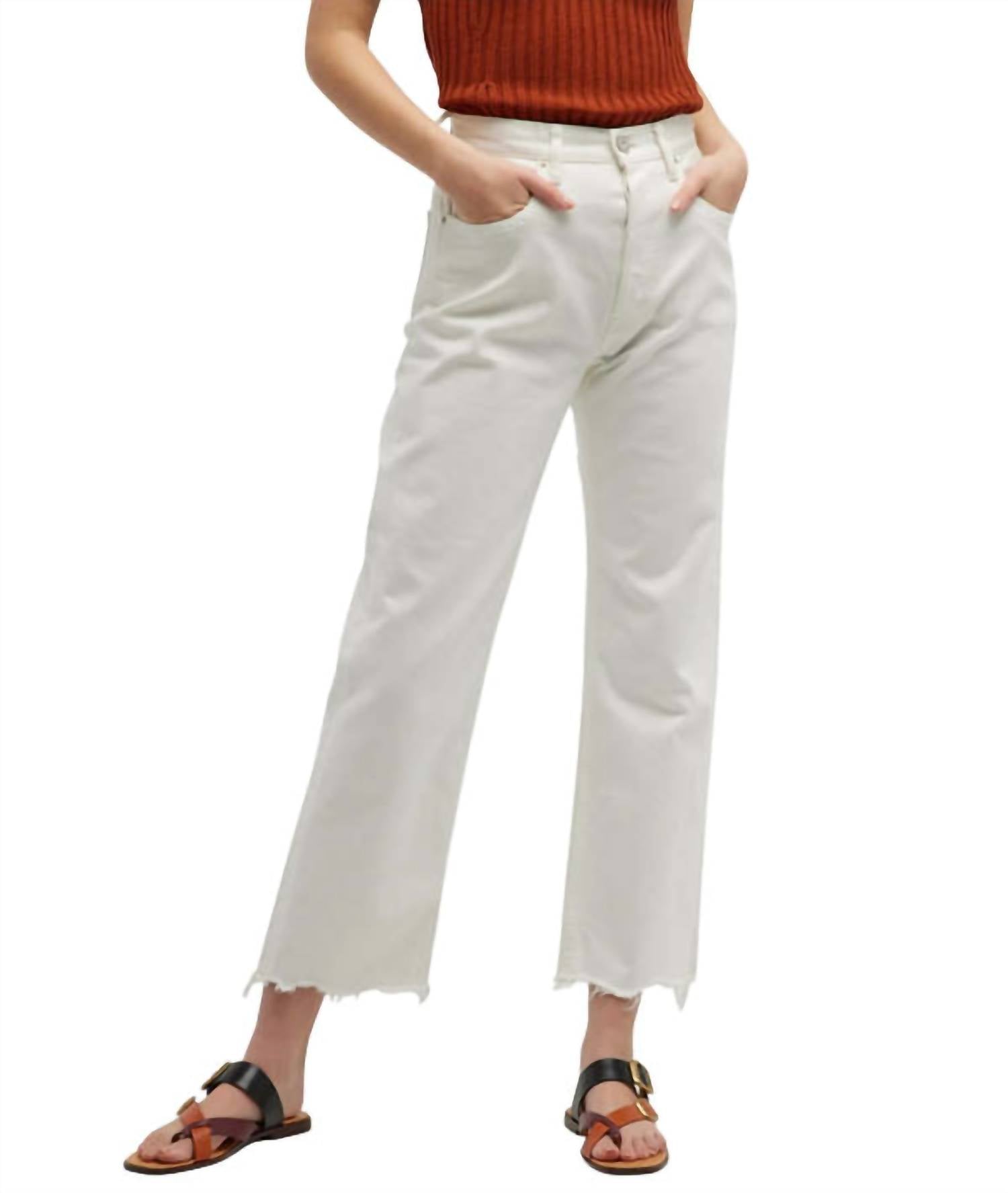 Moussy Women's Aurora Wide Straight Jeans in white - women's jeans