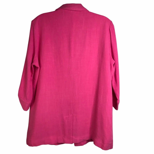 Allie Rose - Women's Linen 3/4 Roll-tab Sleeve Jacket