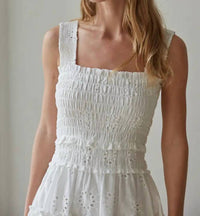 By Together - Alexie Eyelet Smocked Mini Dress