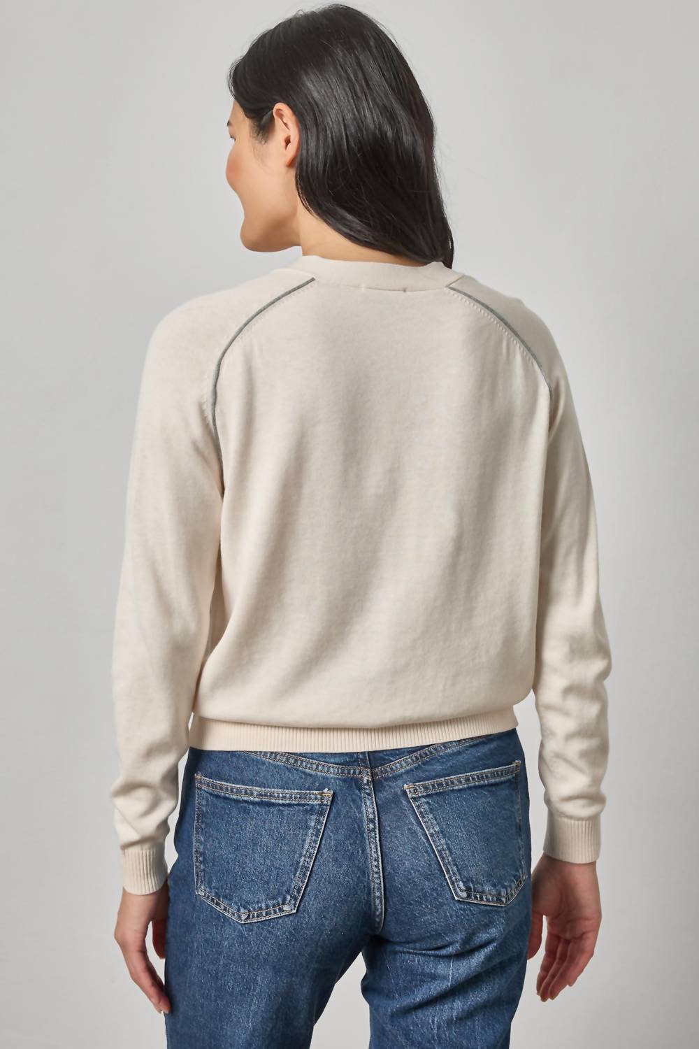 Lilla P - Women's Saddle Sleeve V-neck Cardigan