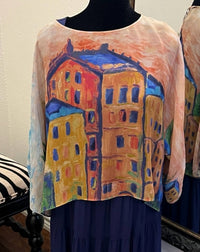 John Mark - Women's Tiered Dress With Sheer Overlay