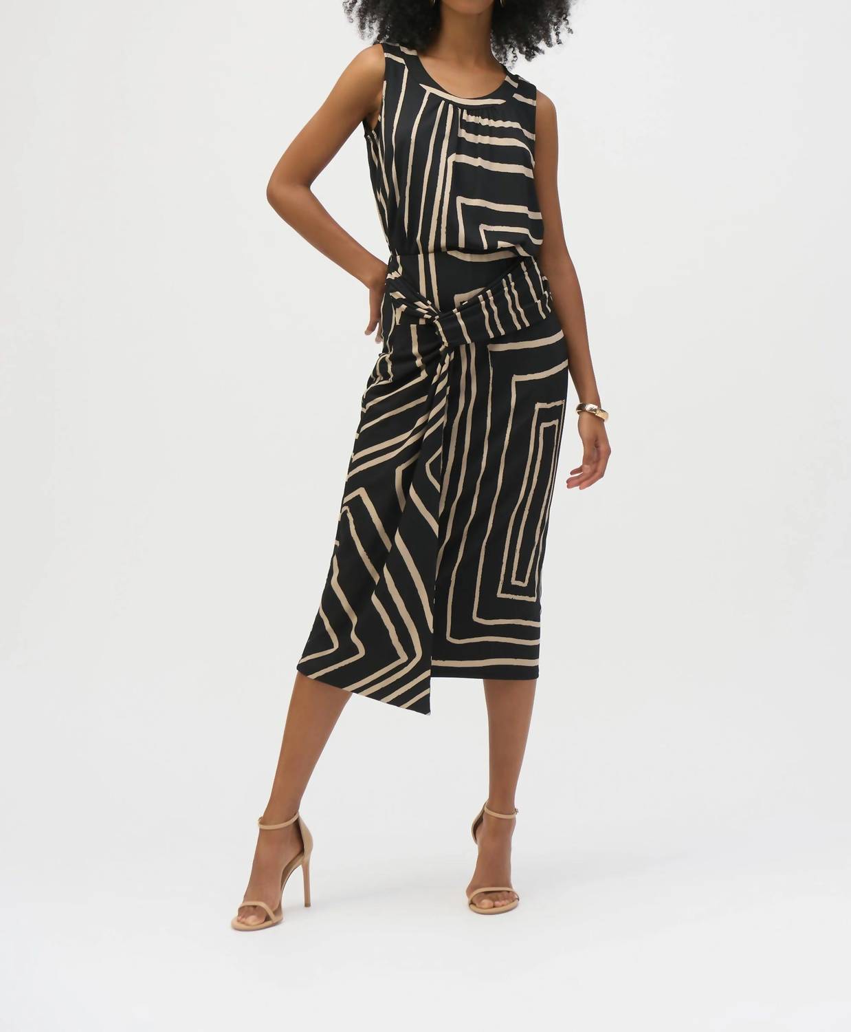 Joseph Ribkoff - Silky Knit Geometric Print Midi Pencil Skirt