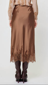 Current Air - Mouse Lace Hem Satin Skirt