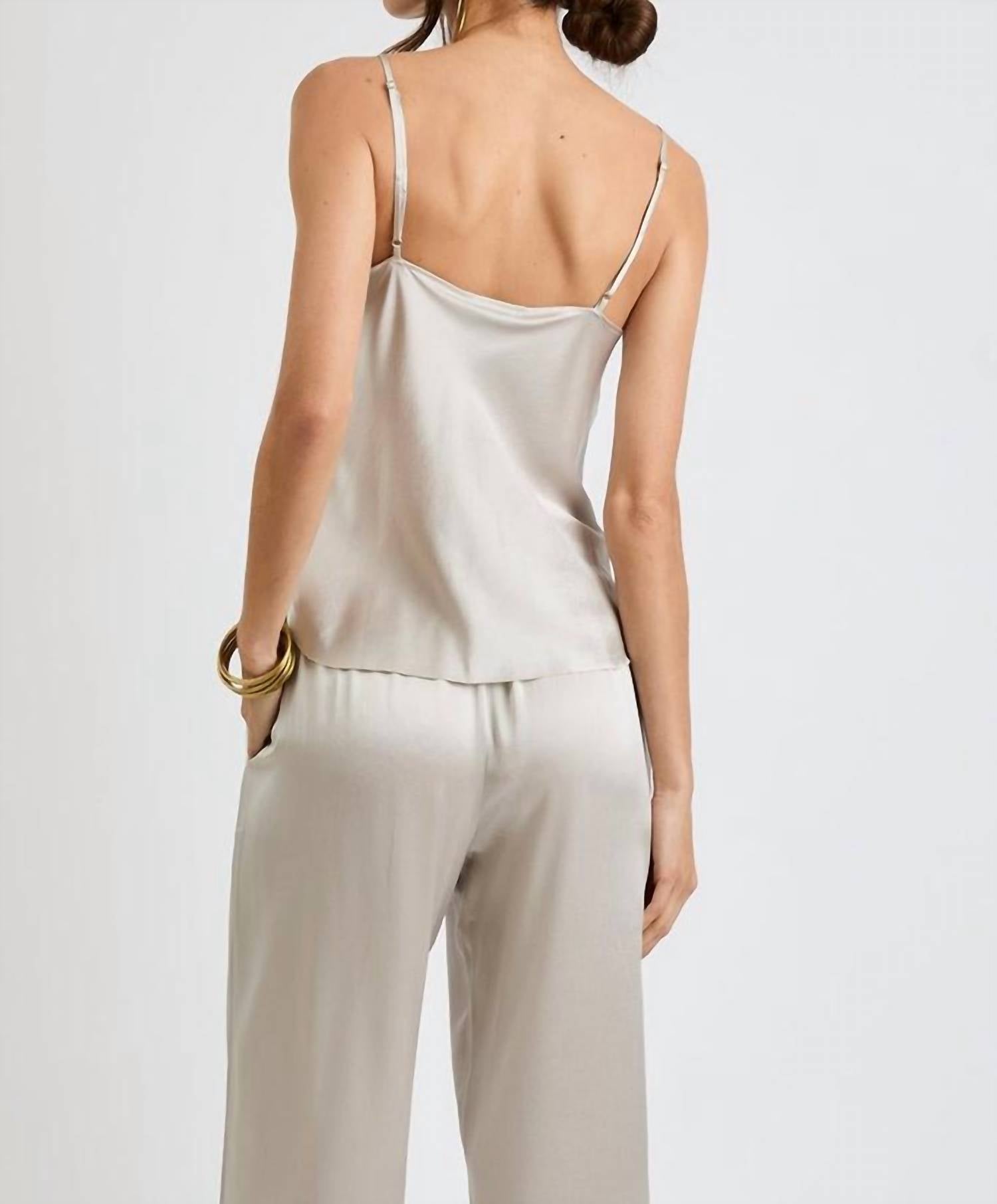 Beryll Liz Silk Pants in pearl - women's pants - detail view
