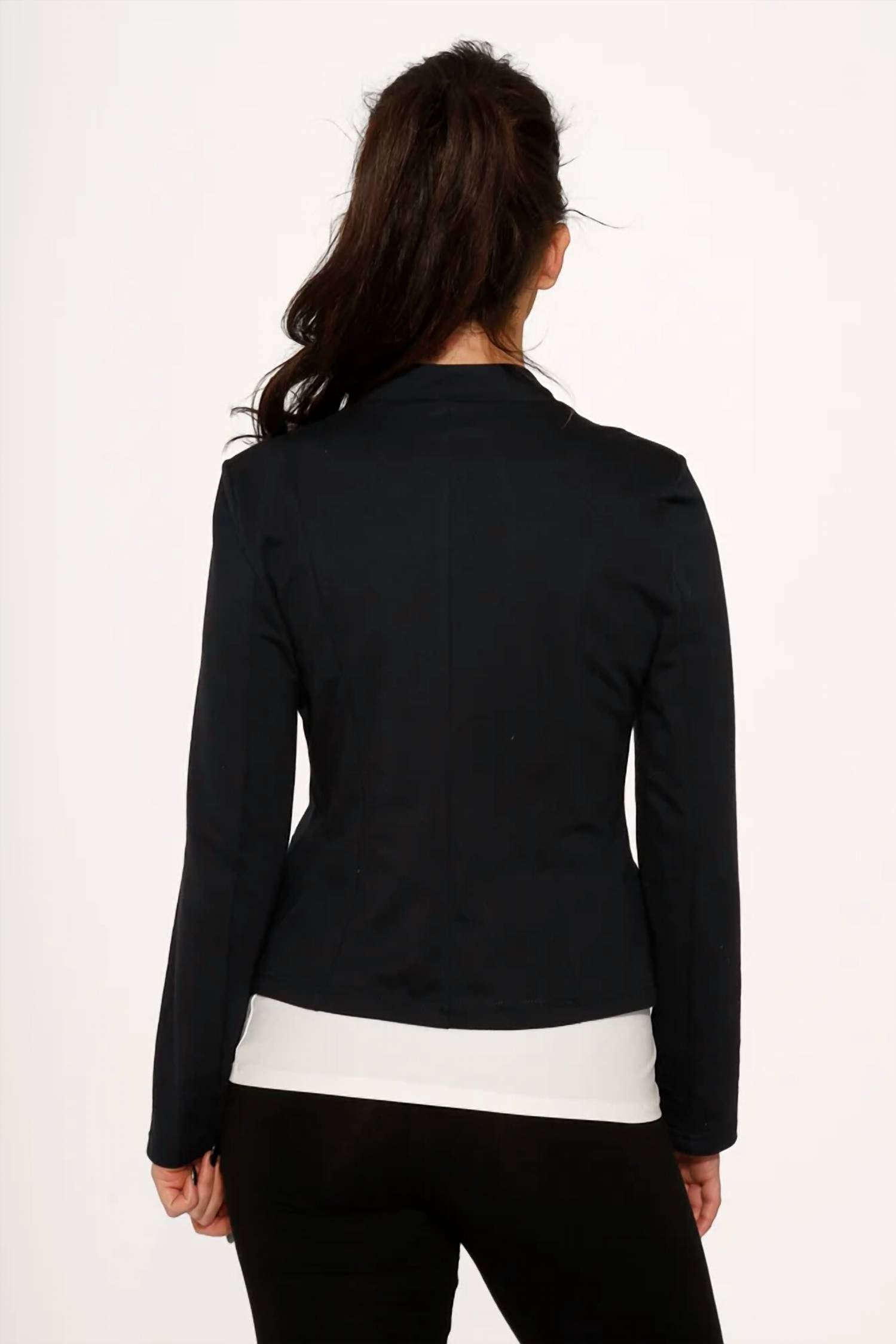 Orchid Bloom - Faux-leather Strap Blazer Jacket