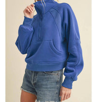 Aemi + Co - Dove Funnel Neck Half Zip Pullover