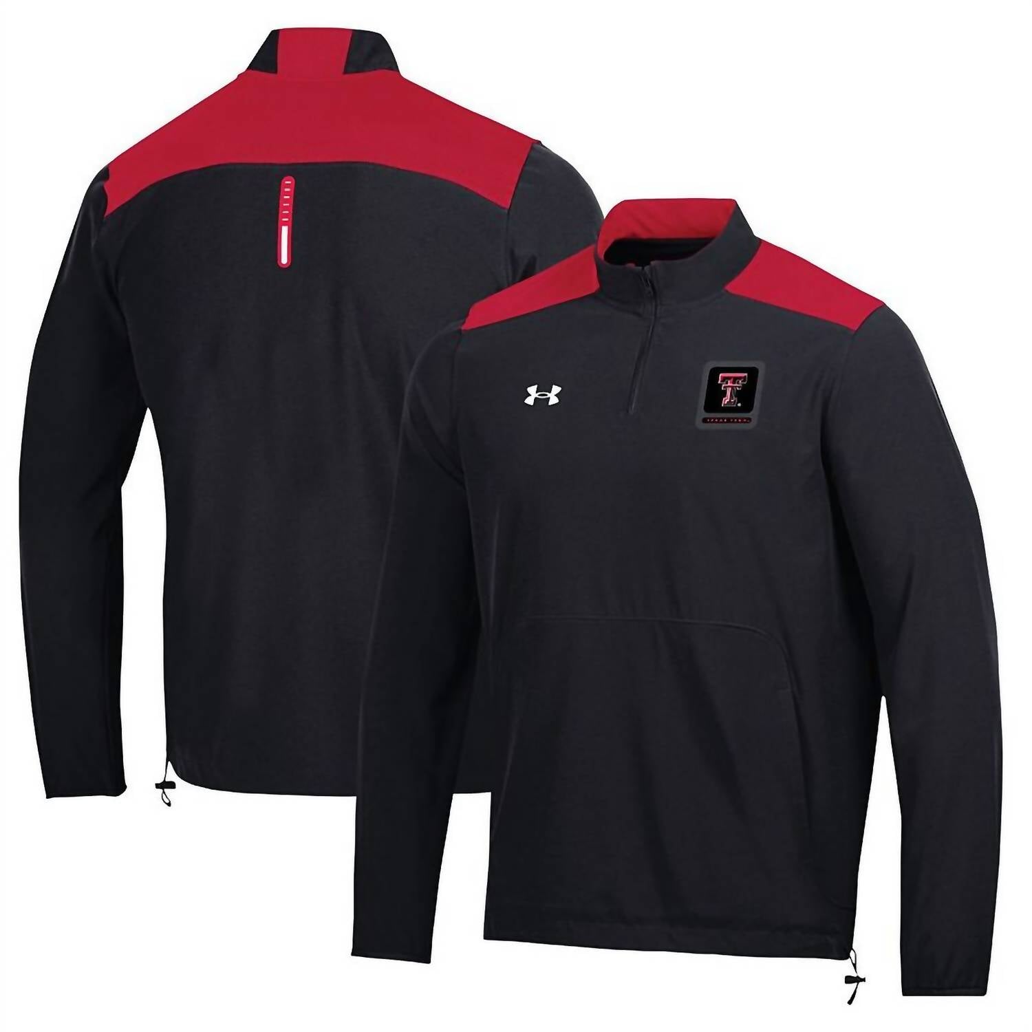 UNDER ARMOUR Men's Texas Tech Red Raiders Motivate Half-zip Top in black red - men's sweater - alternate view