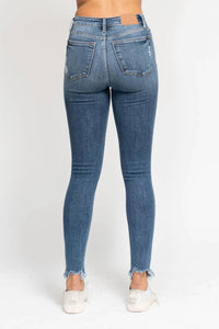 Judy Blue - Destroy Sharkbite Hem High Waist Skinny Jeans