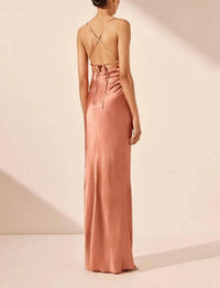 Shona Joy - La Lune Ruched Backless Slip Dress