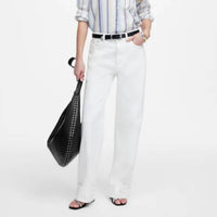 Madewell Women's Low-slung Baggy Jeans in tile white - women's jeans - detail view