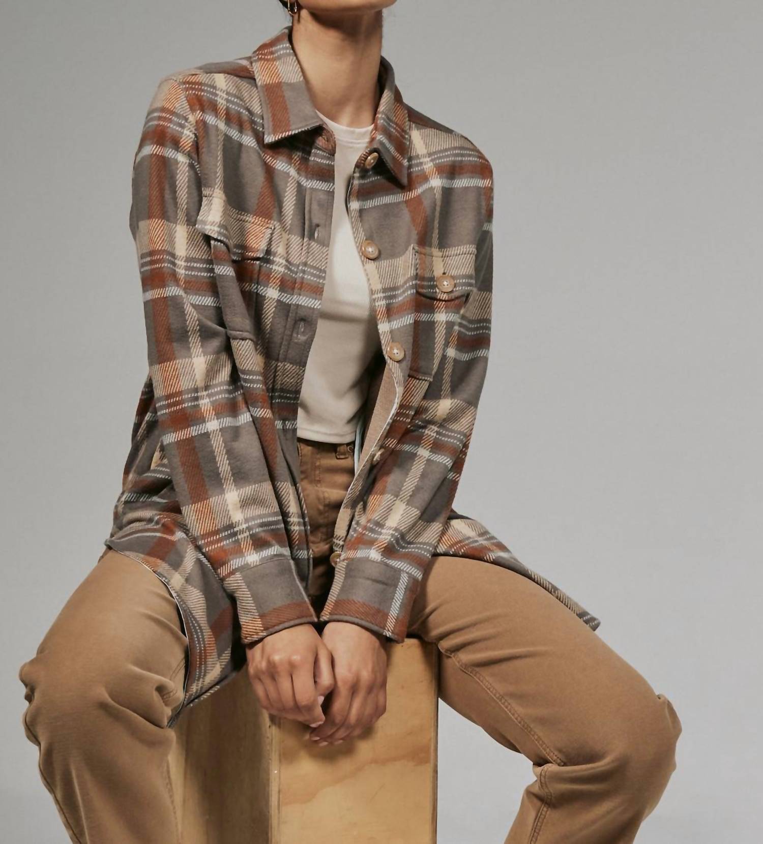 7Diamonds - Generation Plaid Soft Knit Shacket
