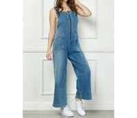 Veveret - Women's Kelly Denim Multi Button Fatigue Overall