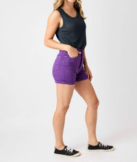 Judy Blue - High Waist Tummy Control Garment Dyed Cuffed Shorts