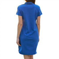 Frank & Eileen Women's Lauren Mini Dress in blue bird - women's dress - detail view