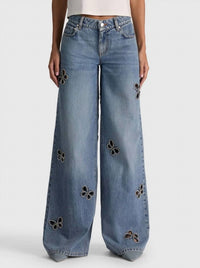 Alice + Olivia - Amazing Embellished Cutout Jean