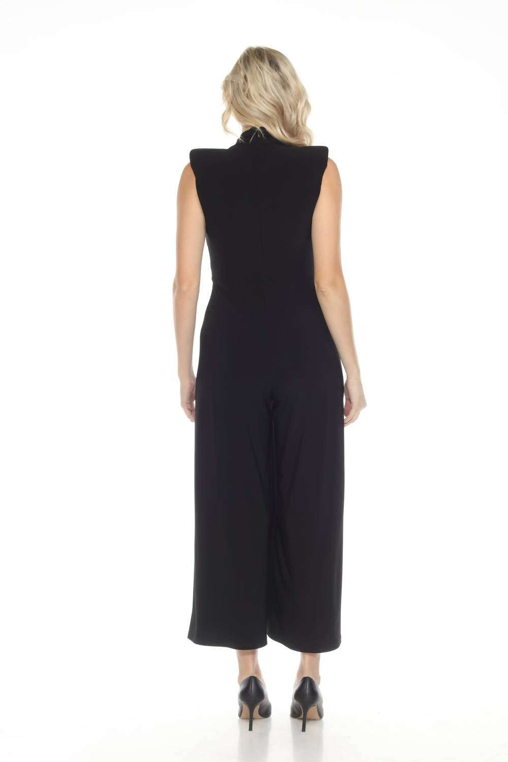 Joseph Ribkoff - Wrap Neck Cropped Wide Leg Jumpsuit