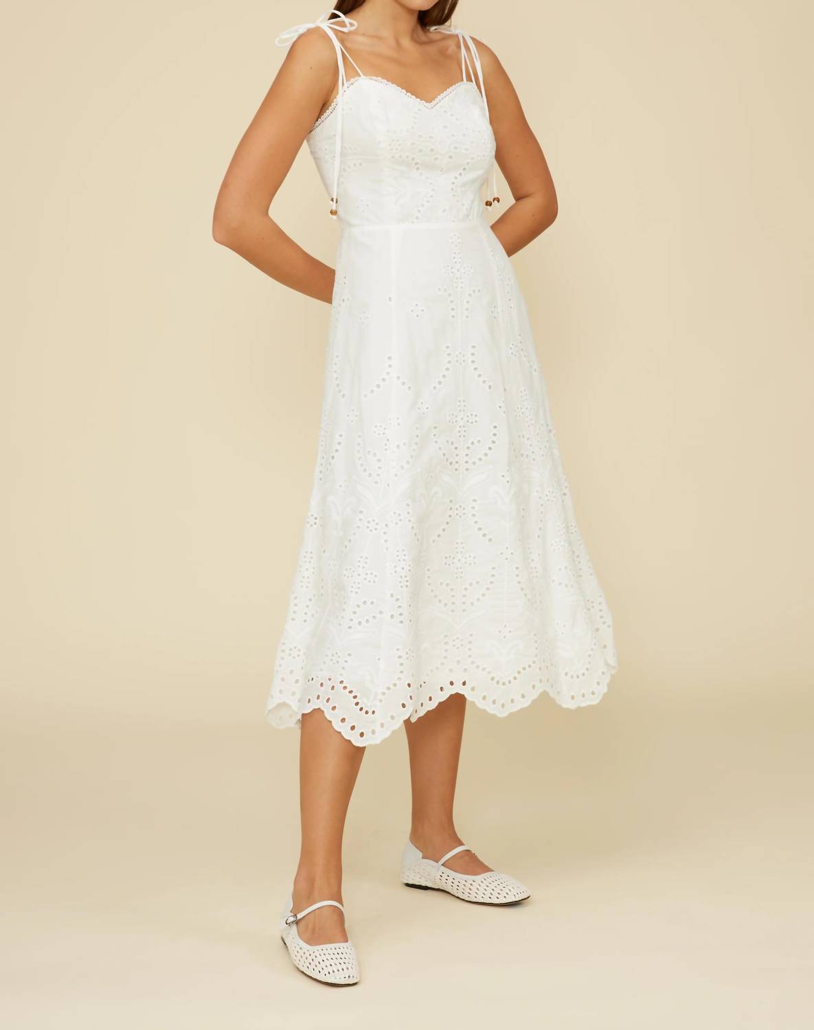 Lucy Paris - Marseline Eyelet Midi Dress