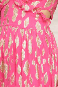 En Creme - Metallic Polka Dot Maxi Dress