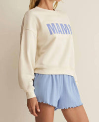Z Supply Mama Sweatshirt in vanilla ice - women's top - alternate view