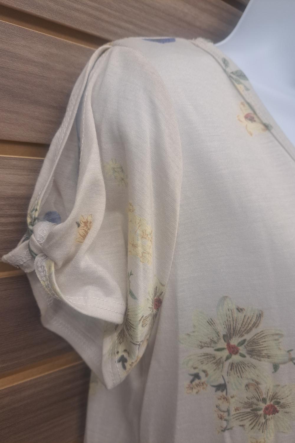 Mts - Women's Flowy Floral Tie Sleeve Tee