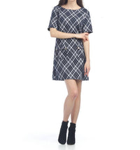 Papillon - Plaid Short Sleeve Sweater Dress