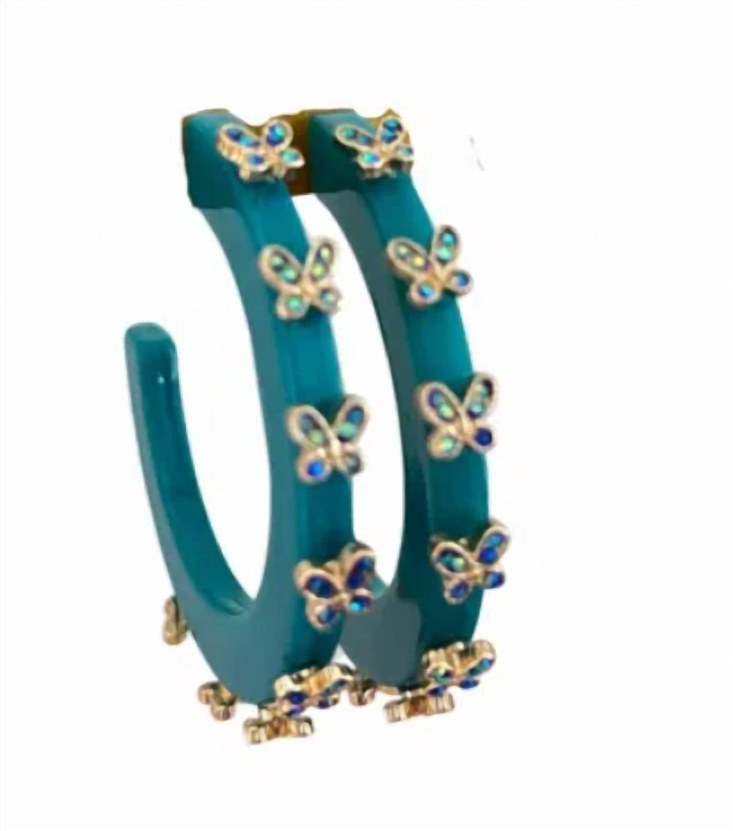 Sacha London - Women's City Girl Butterfly Small Hoop Earrings