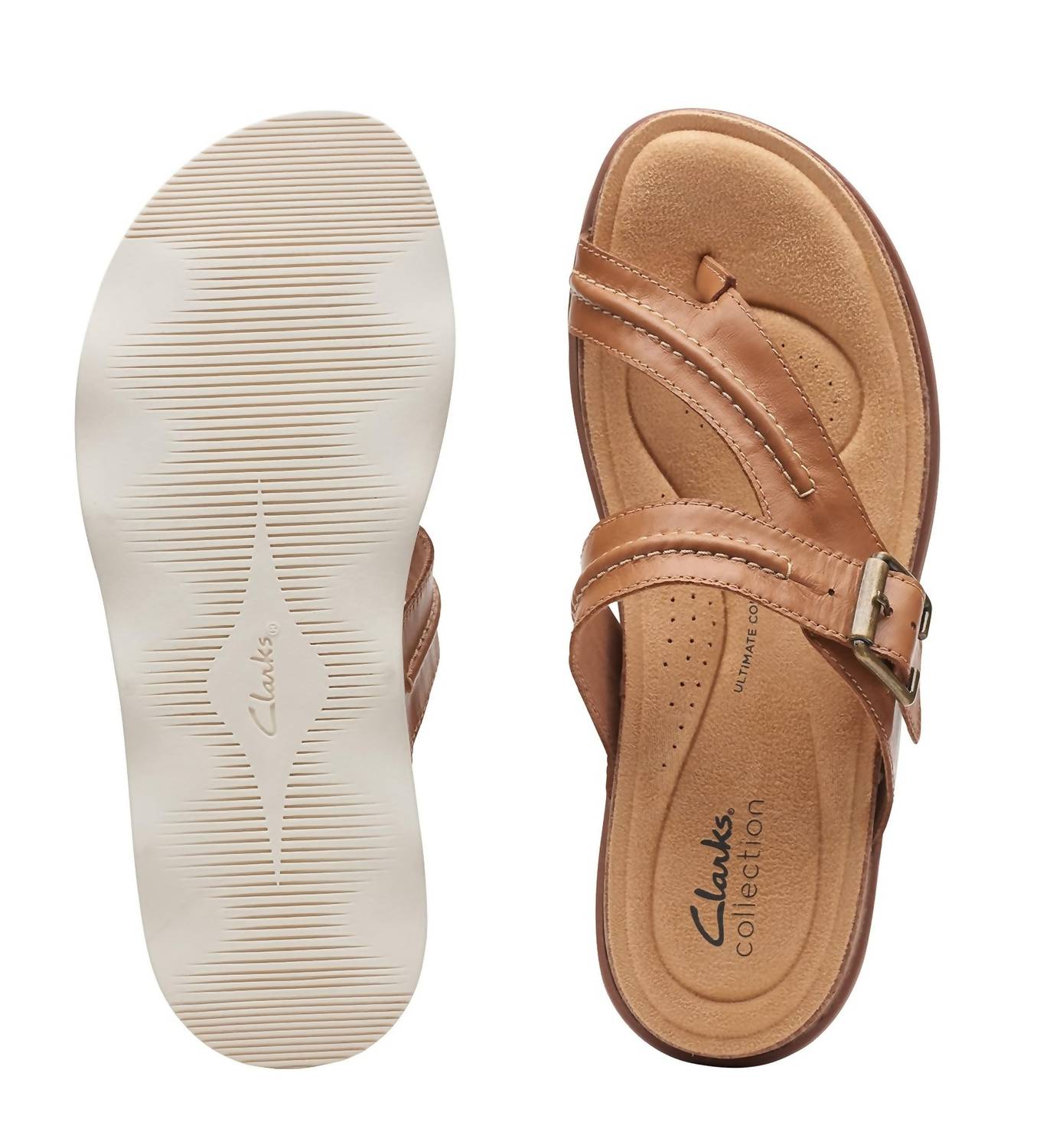 Clarks Women's Brynn Madi Flat Sandal in light tan leather - women's sandal - view 5