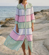 Vilagallo - Multicolored Striped Long Dress