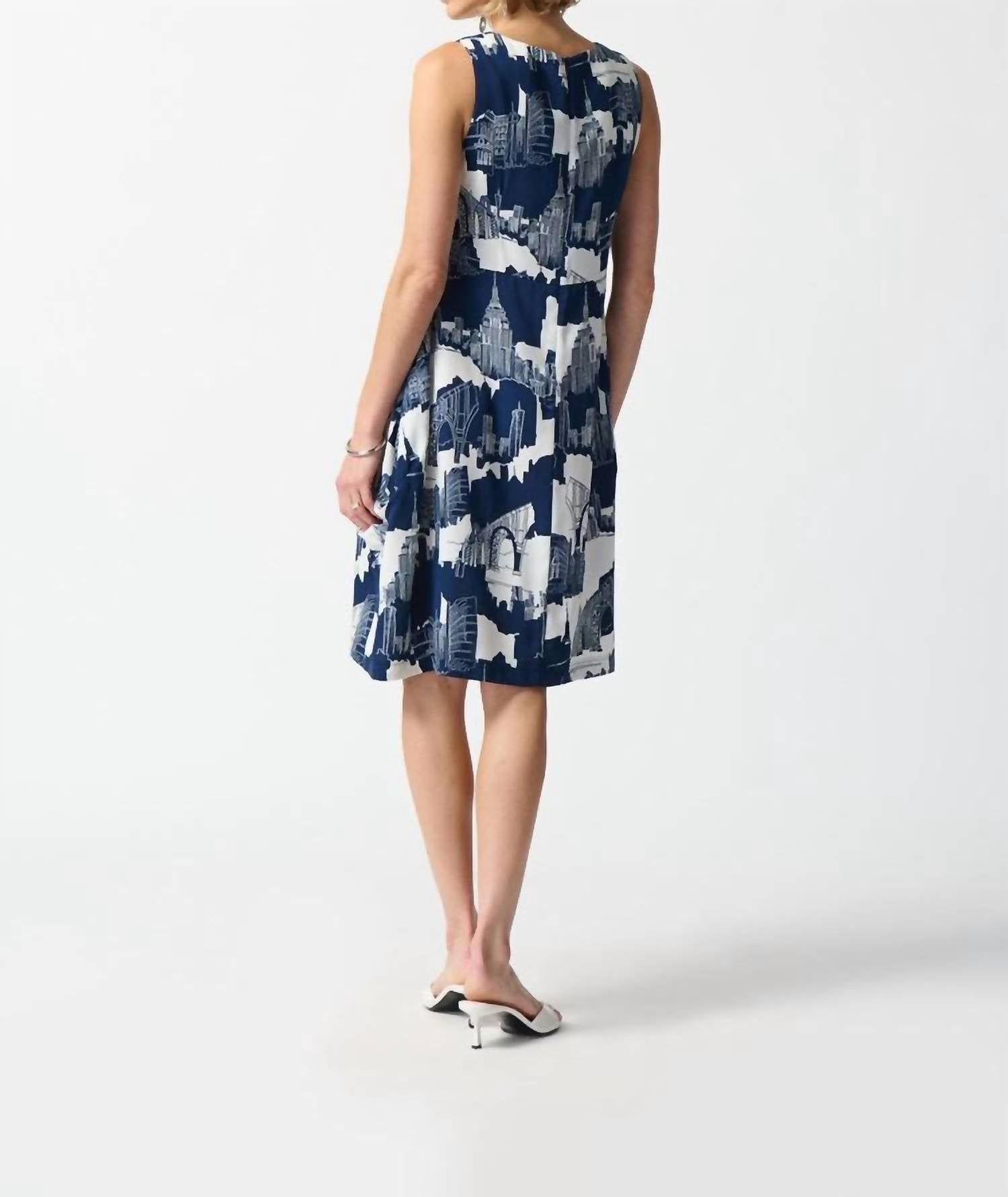 Joseph Ribkoff - Gauze Scenery Print Cocoon Dress