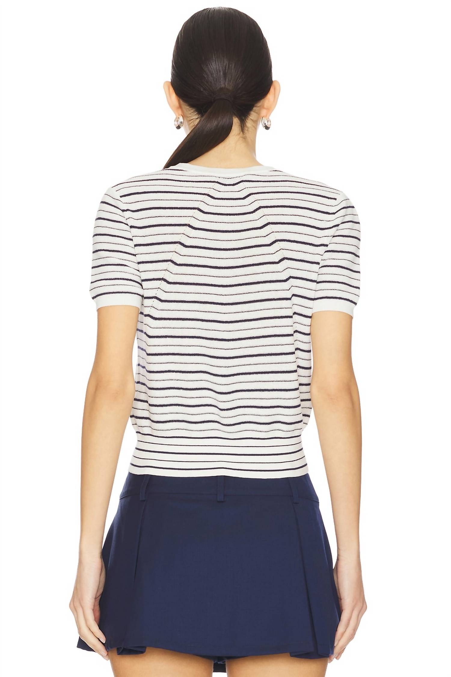 Rag & Bone - Dina Stripe Short Sleeve Cardigan