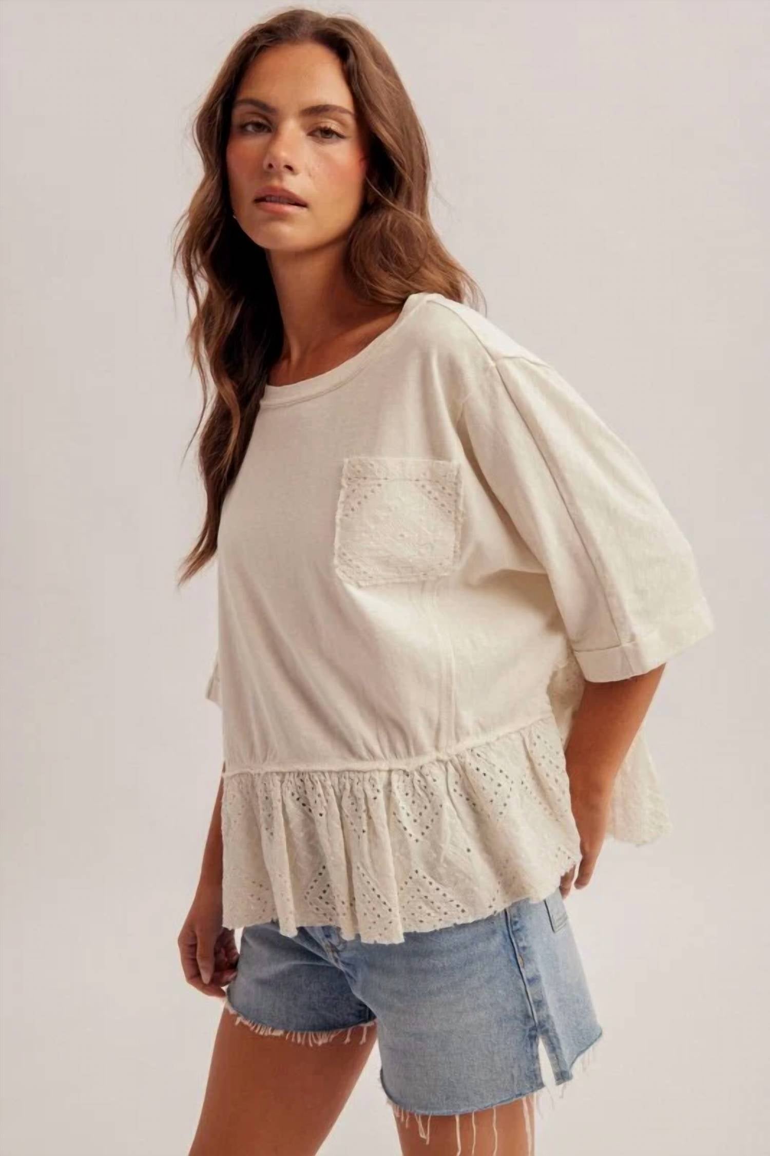 Hem & Thread - Women's Katie Lace Ruffle Top
