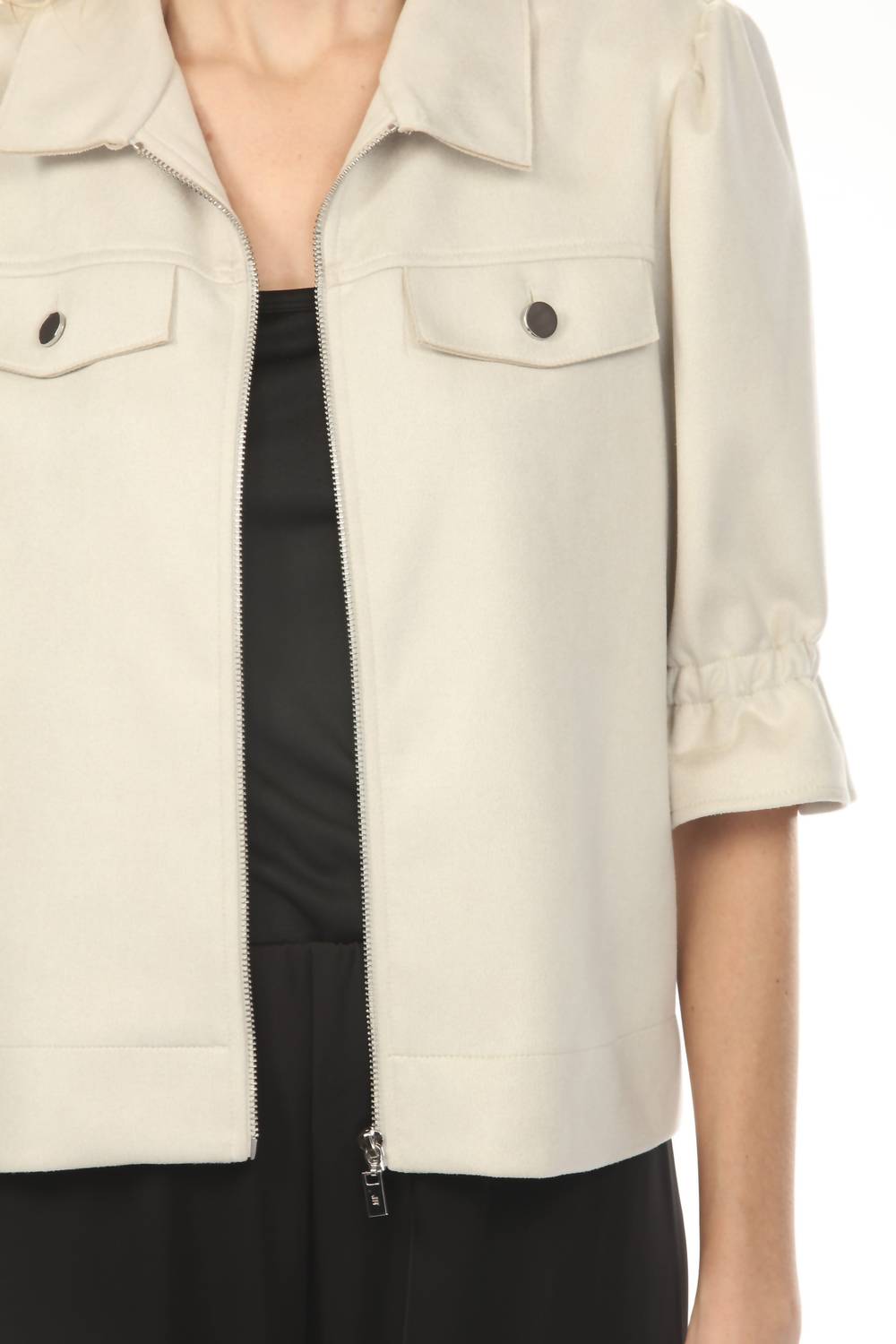 Joseph Ribkoff - Zip Front Puff Sleeve Jacket
