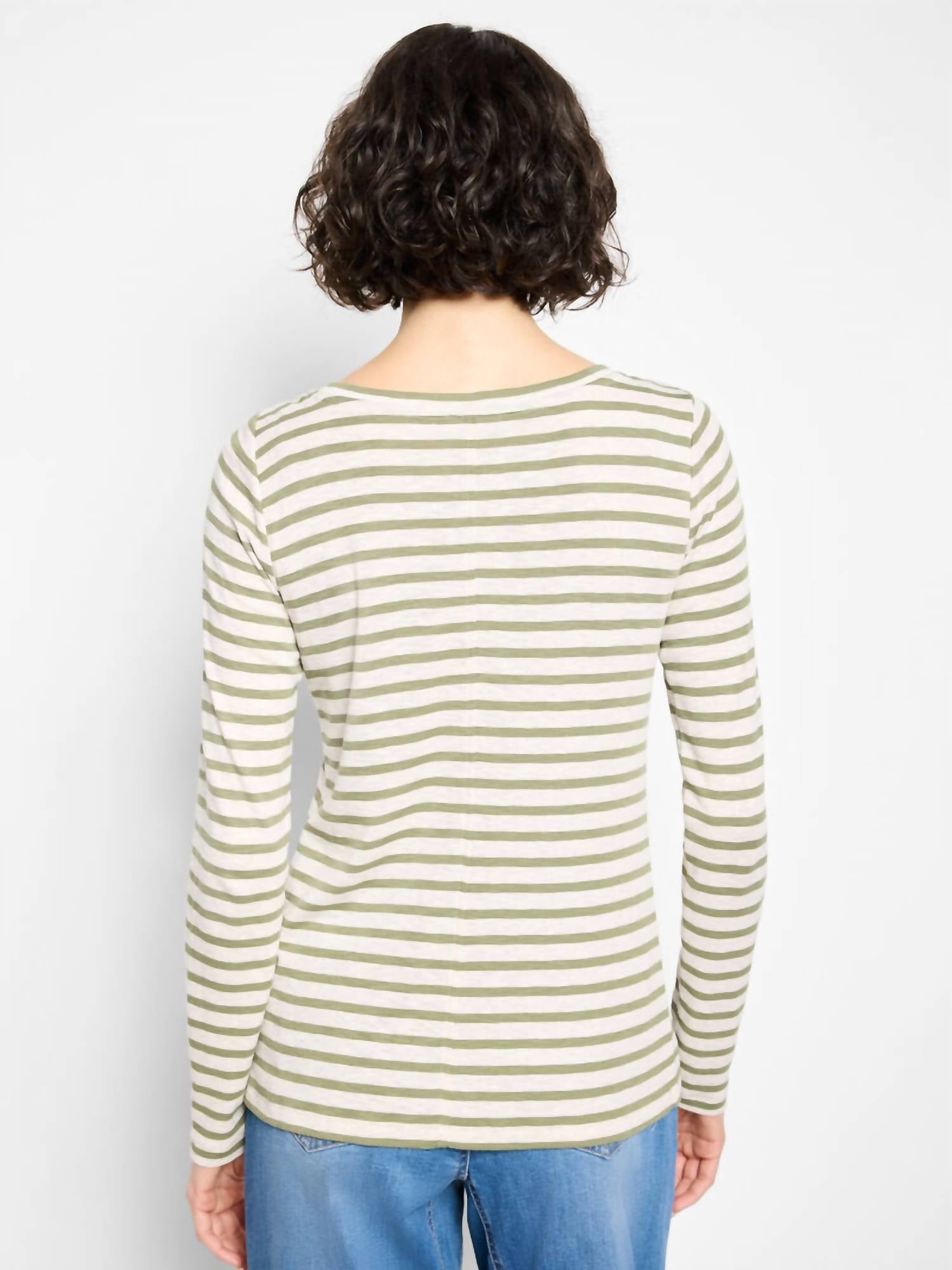 Nic + Zoe - Long Sleeve Stripe Boat Neck Tee