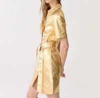 Lanhtropy - Franca Metallic Linen Dress