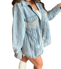 Jadyk - Tyra Double Fringe Denim Shacket