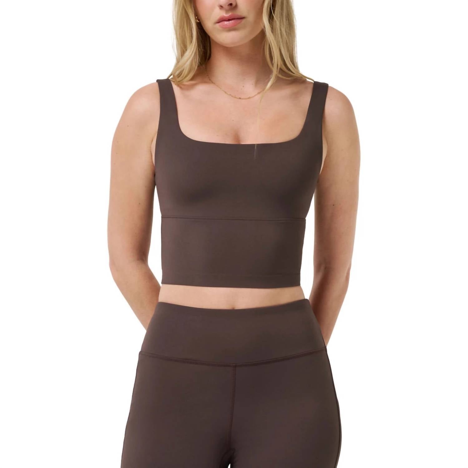 TravisMathew Moveknit Sleeveless Bonded Tank Top in coffee grounds - women's tank top
