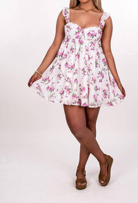 Sky To Moon - Women's Underwire Detail Floral Babydoll Dress